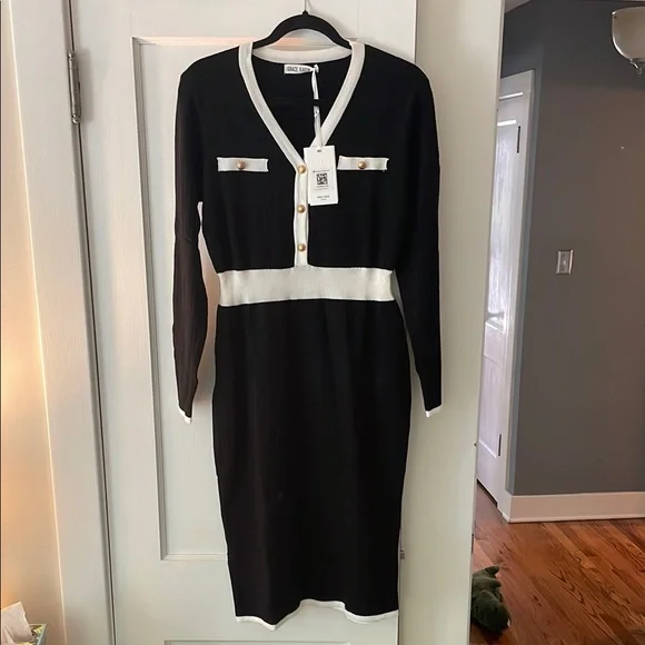 Grace Karin Black and White Women's Dress - Picture 2 of 6
